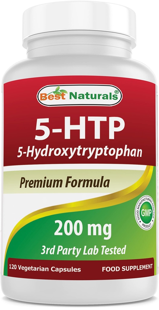 Best Naturals 5-HTP 200 mg 120 Capsules végétariennes