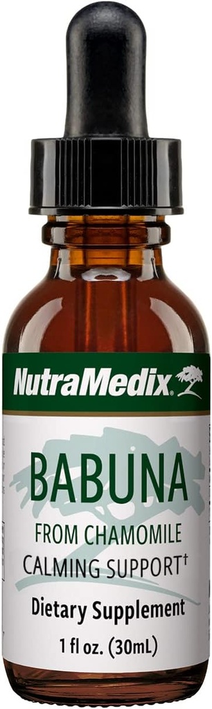 NutraMedix Babuna gouttes calmes - Extrait de camomille pour le repos optimal et le soutien de détente - Supplément calmant peut être mélangé avec de l'eau pour le thé ou la boisson relaxant (1oz / 30ml)