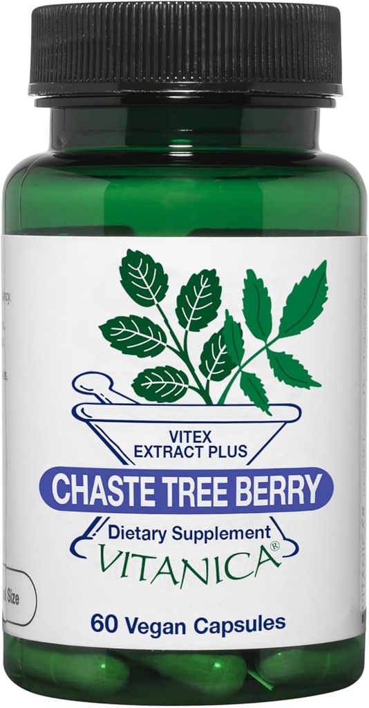 Vitanica, Berry Chaste Tree, Extrait de Vitex Plus, Vegan, 60 Capsules