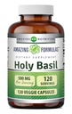 Formules étonnantes Extrait de basilic Saint 4:1 Supplément de 500 Mg par service de 120 Capsules de 100 mg sans gluten Fabriqué aux États-Unis