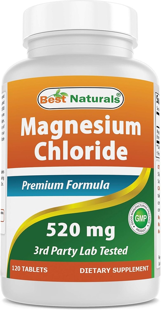 Meilleures naturelles Chlorure de magnésium 520 mg 120 comprimés