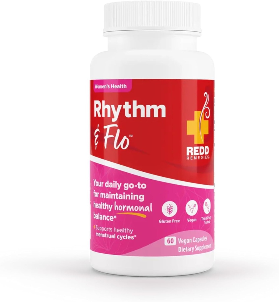 Redd Remèdes, Rythme et Flo, soutient des cycles menstruels sains, 60 capsules véganes