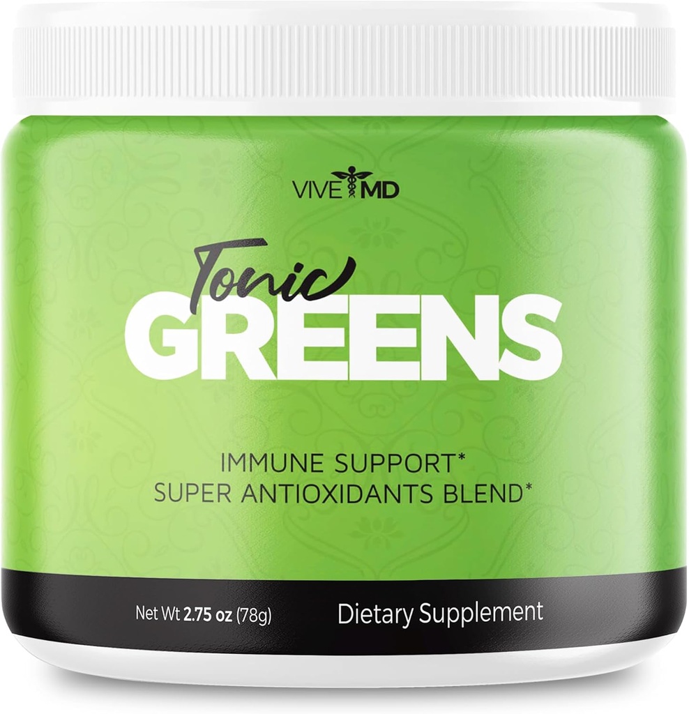 Tonic Greens Poudre Supplément Vitamine Boost Formula Official - Supplément d'énergie de mélange vert naturel Extra Strength - BCAA L-Glutamine Vitamine B6, Revolutionary Energy Fix Solution Reviews (1 Pack)