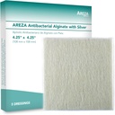 Plaquettes antibactériennes Alginate de calcium d'Areza – stériles, non stick, très absorbantes; pour le drainage des plaies et le risque d'infection (4.25′′×4.25′′, 5-Pack par boîte), 1 boîte