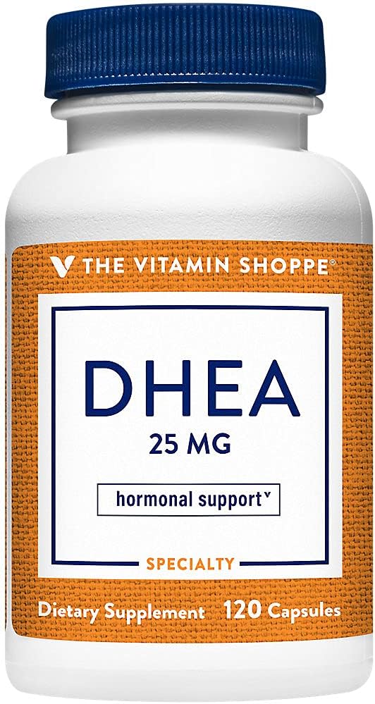 The Vitamine Shoppe DHEA 25MG, Aide au vieillissement hormonal et en santé pour les hommes et les femmes, une fois par jour (120 capsules)