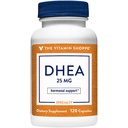 The Vitamine Shoppe DHEA 25MG, Aide au vieillissement hormonal et en santé pour les hommes et les femmes, une fois par jour (120 capsules)