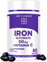 Glycinat de fer 50mg avec vitamine C. Supplément de fer avancé pour le soulagement de l'anémie, la stimulation immunitaire et le soutien énergétique.