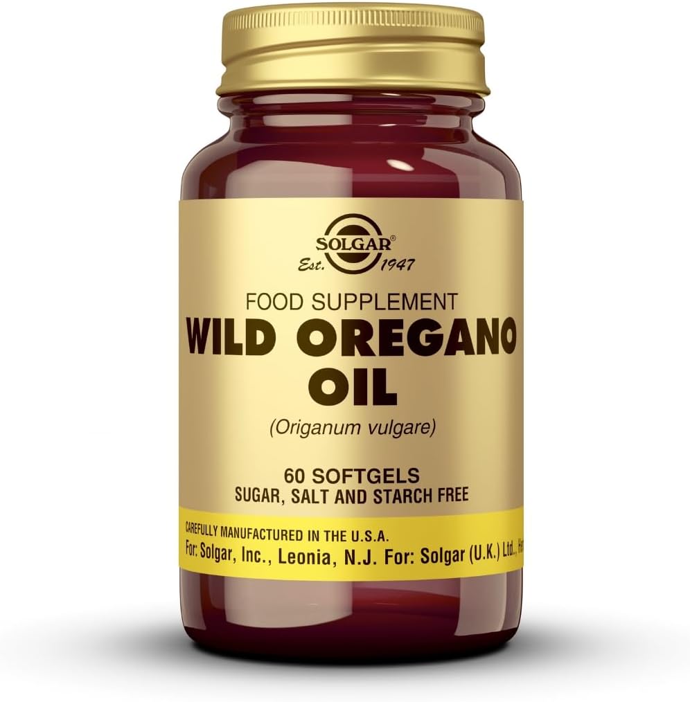 Solgar Huile d'Origan Sauvage, 60 Softgels - Concentré - Immune Support - Non OGM, sans gluten, sans lait - 60 portions