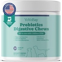 Probiotiques pour chiens, probiotiques pour chiens et prébiotiques avec enzymes, pour la santé Gut & Digestive et l'équilibre des levures, support système immunitaire, goût de poulet, 120 chews doux
