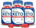 (3 Pack) Slim Candy Keto ACV Gummies Formule avancée 1000MG SlimCandy Keto Gummies vinaigre de cidre de pomme formulé avec jus de betterave de grenade poudre B12 Vegan Non OGM 180 Gummys