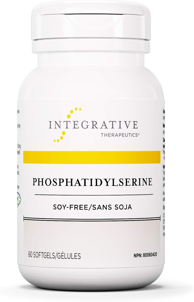 Integrative Therapeutics Phosphatidylserine - Brain Function Support Supplement* - Supports Healthy Stress Response* - Gluten-Free, Soy-Free & Dairy-Free - 60 Softgels (60 Servings)