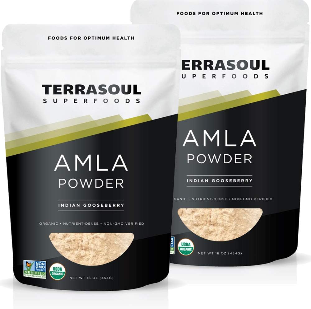 Terrasoul Superfoods Bio Amla Berry Poudre (Amalaki), 2 Lb - Riche en vitamine C antioxydante soutient l'immunité