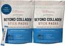 Live Conscient Beyond Collagen Peptides Powder Unflavored Packets-Hydrolyzed Collagen Powder-Hair Skin Nail & Joint Support- Multi Type Collagen Suppléments pour les femmes et les hommes 30 Pack (2pk)