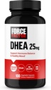 FACTEUR DE FORCE DHEA 25mg, Supplément DHEA pour les femmes et les hommes pour soutenir l'équilibre hormonal et l'humeur saine, qualité premium, végétalien amical, non-OGM, 100 capsules végétales