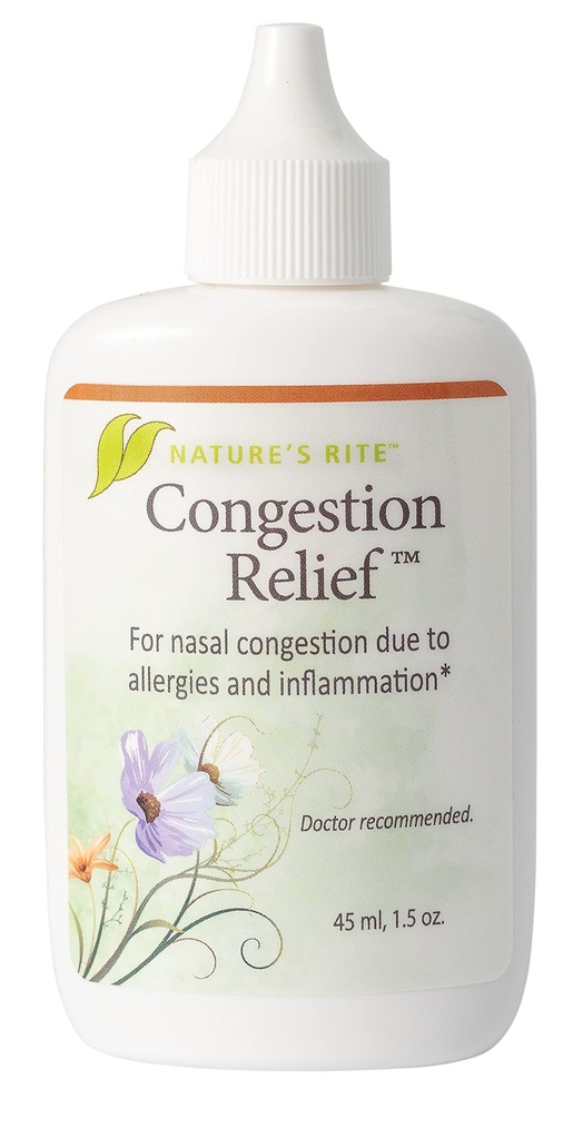 Spray nasal rite de la nature Dengestant, Relief de congestion, 1,5 oz (45 mL), Portable, Spray sinusal tout naturel, Relief sinus non additif pour l'allergie et l'irritation de la pollution