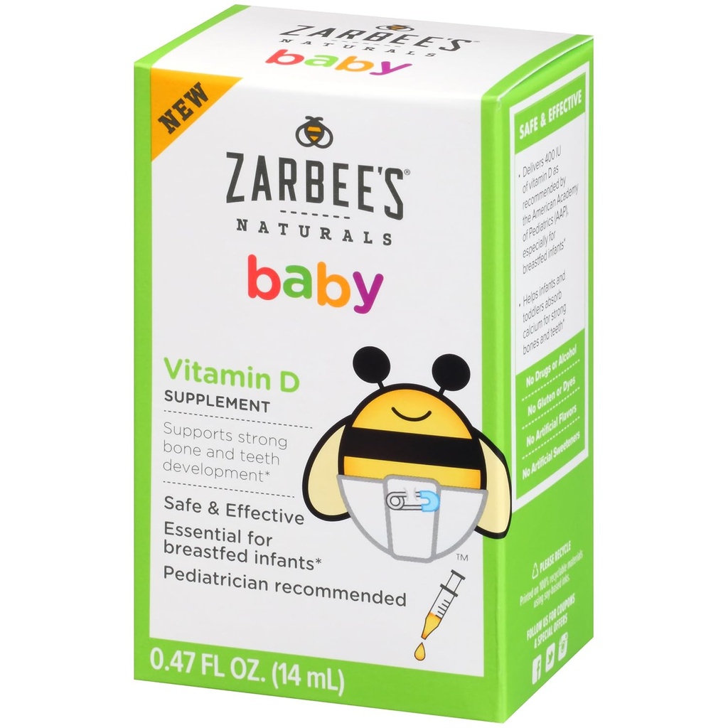 Supplément de vitamine D pour bébé naturel de Zarbee, 0,47