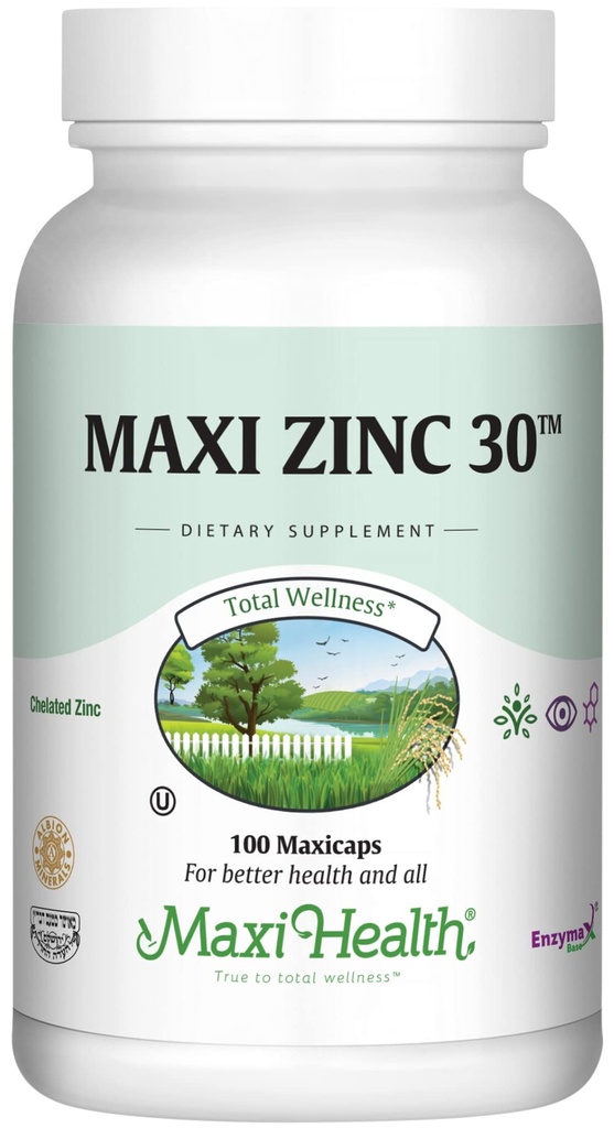 Suppléments de zinc – Zinc 30 mg avec Enzymax – Soutien immunitaire le plus élevé – Capsules de glycinate de zinc chélaté – Vitamine de zinc pour adultes – Casher – 100 Compte
