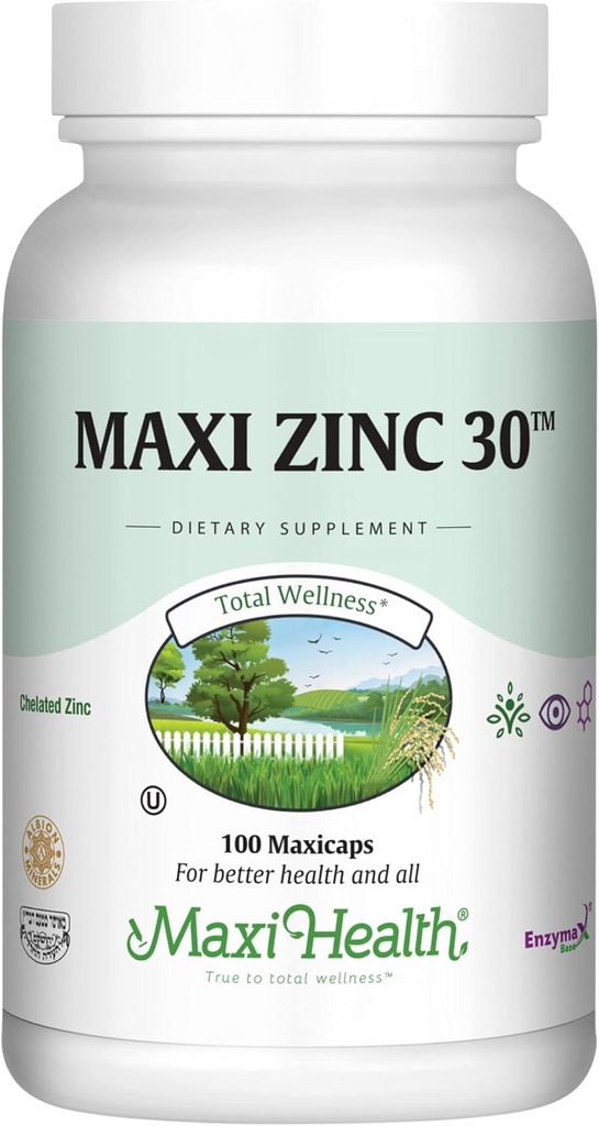 Zinc 30 - Zinc Vitamin with Enzymax for Enhanced Absorption - Highest Potency Immune Support - Glycinate Chelated Zinc Supplements for Adults - Zink Vitaminas - Kosher Made in USA - 100 Count Capsules
