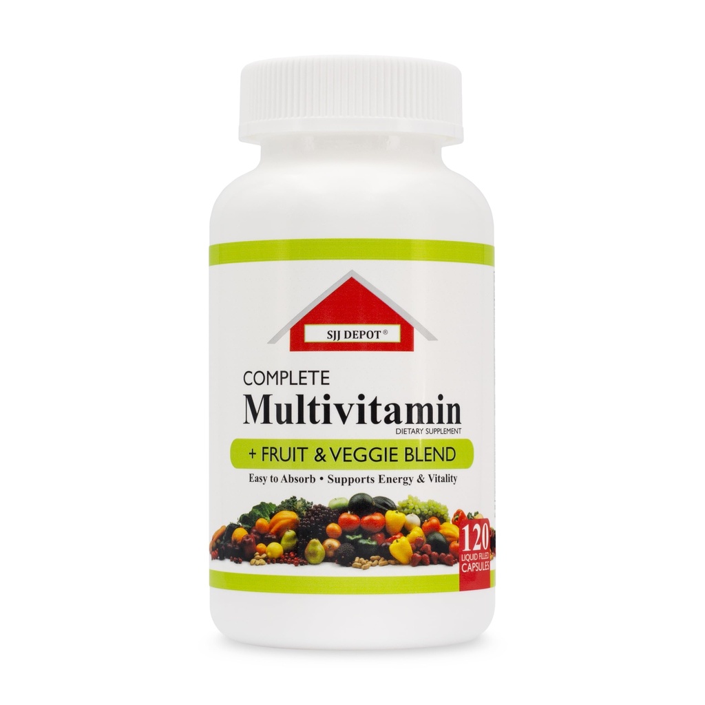 120 Multivitamines Capsules liquides de fruits et légumes, Multivitamines chargées, Suppléments, Vitamines multiples a de nombreux antioxydants, Femmes quotidiennes Hommes Adultes aînés Multivitamines