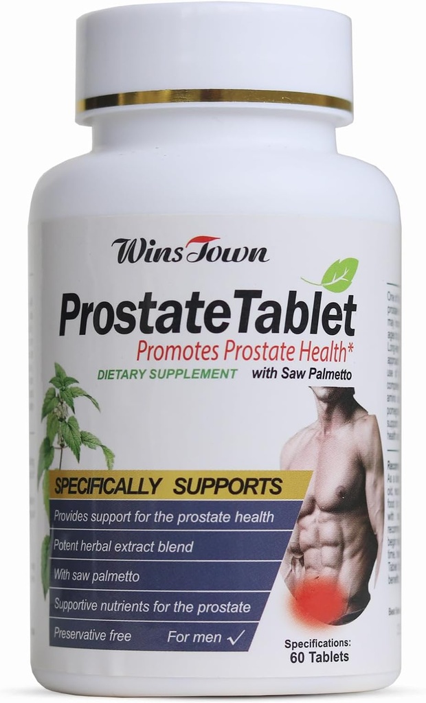Prostate Pills, Saw Palmetto Prostate Health Suppléments pour les hommes, soutien de la santé des cheveux, urinaire Tract & Bladder Control, 60 comprimés