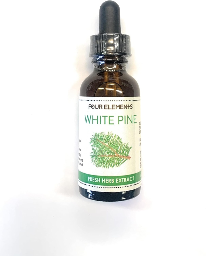 Four Elements 4E Teinture de pin blanc, 100 % extrait biologique frais certifié, 1 FL OZ