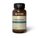 Nature's Sunshine Iron-Chelated 25mg, 180 Comprimés Fournit le support du système circulatoire, aide le transport de l'oxygène aux tissus, et fournit 25 mg de fer par comprimé