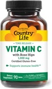 Country Life Vitamine C 1000mg avec Rose HIPS – Supplément de soutien immunitaire à libération temporelle – Protection antioxydante – Vegan, sans gluten, sans conservateur – 90 comprimés