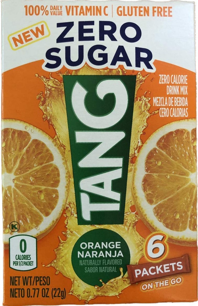 Tang On The Go! Orange Naranja Vitamine C Drink Mix 6 sachets faciles à ouvrir (paquet de 4)