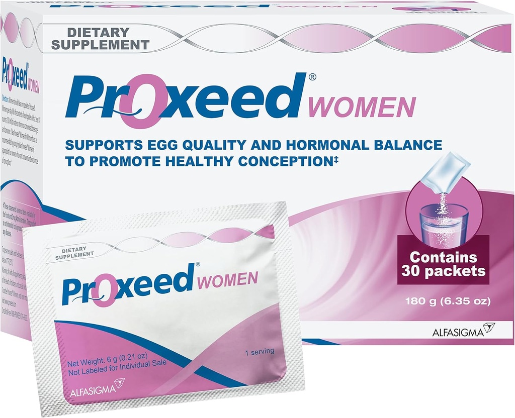 Proxeed® Fécondité féminine Supplément Contient de l'acide folique et d'autres vitamines et nutriments essentiels.