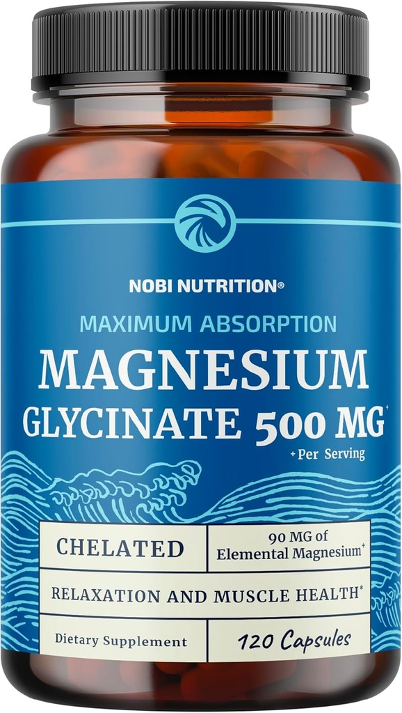 Magnésium Glycinate 500mg.Sortie élevée pour la relaxation musculaire, les os, le cœur, le nerf, le sommeil et le calme Soutien pour les femmes et les hommes.Supplément de chélate de magnésium et complexe de bisglycinate.