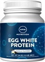 MRM Nutrition Egg White Protein | Vanilla Flavored | 23g Fat-Free Protein | with Digestive enzymes | Highest Biological Value | Clinically Tested | 20 Servings