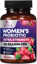 Probiotiques pour les femmes Soutien de la santé digestive - 90 milliards UFC Probiotique pour les femmes, 16 souches, canneberge, probiotique vaginal avec prébiotiques, PH, immunitaire, urinaire et soutien de la santé féminine, 60 capsules