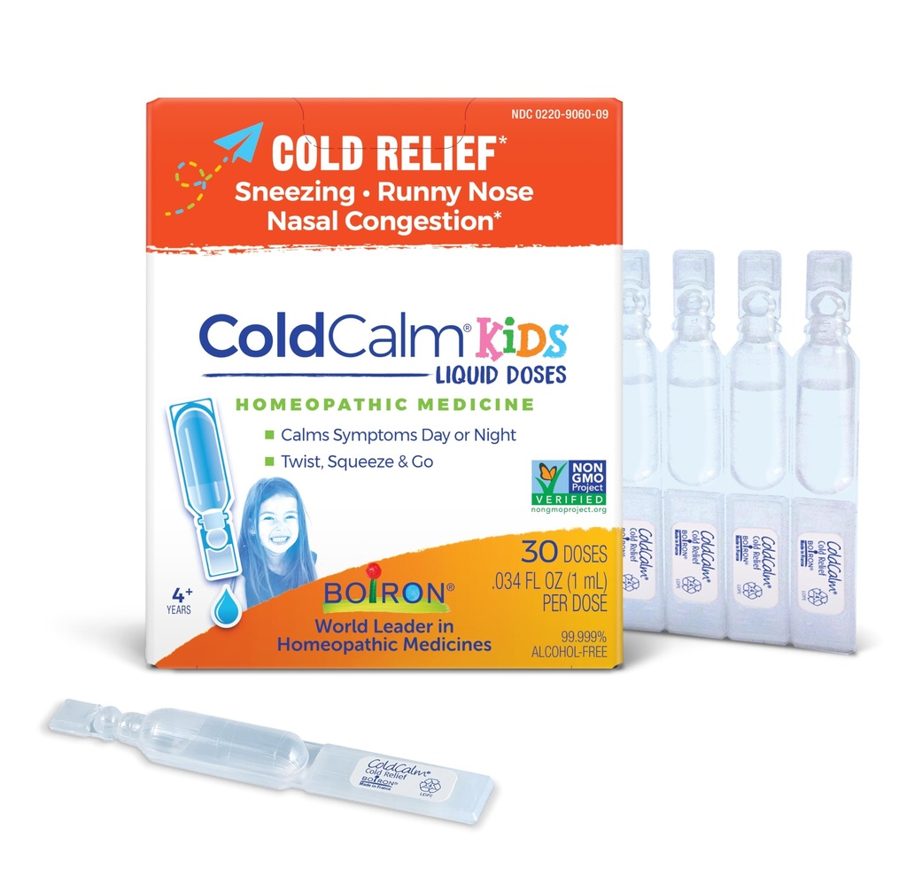 Boiron ColdCalm Enfants gouttes à usage unique pour soulager des symptômes froids de l'éternuement, du nez runny et de la congestion nasale - Doses liquides stériles et non somnolentes - 30 Compte