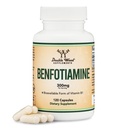 Benfotiamine 300mg portions (Troisième partie testée, 120 capsules, 150mg par bouchon) non-OGM, pour stimuler les niveaux de Thiamine B1 (plus absorbant que la Thiamine, graisse soluble) par le double bois