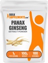 BulkSupplements.com Poudre d'extrait de racine de ginseng - Supplément de ginseng Panax, supplément à base de plantes - Vegan & Gluten Free, 1g par portion, 100g (3.5 oz) (paquet de 1)