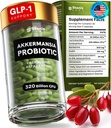 Akkermansia Muciniphila Probiotiques 320 Milliards CFU-GLP-1 Probiotiques et prébiotiques Akkermansia Probiotiques pour la santé de l'intestin . Inuline Prebiotique Fibre Capsules Astaxanthin & Berberine & Chromium 120 nombre
