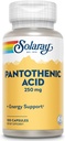 SOLARAY Acide pantothénique 250mg de vitamine B5 de vitamine Métabolisme énergétique, cheveux, peau, ongles et soutien digestif