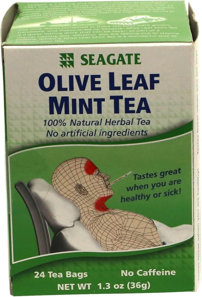 Produits Seagate Olive Leaf Mental Mental Tea 24 Compte (paquet de 1)