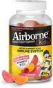 Vitamine C aéroportée 500mg (par portion) - Gommies pour enfants aromatisés aux fruits assortis (63 Compte dans une bouteille), supplément de soutien immunitaire sans gluten avec vitamines C E, Sélénium