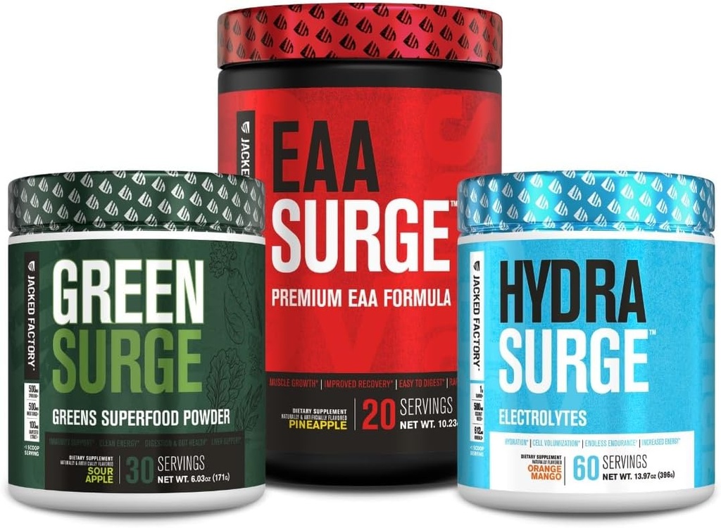 Poudre verte de surgélation de l'usine Jacked, supplément d'hydratation des électrolytes d'hydroxyde, supplément de surgélation de l'EAA