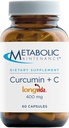 Curcumine d'entretien métabolique + C - Longvida + supplément de Curcumine enrichi en vitamine C pour la fonction cérébrale et la mobilité articulaire (60 capsules)