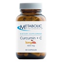 Curcumine d'entretien métabolique + C - Longvida + supplément de Curcumine enrichi en vitamine C pour la fonction cérébrale et la mobilité articulaire (60 capsules)