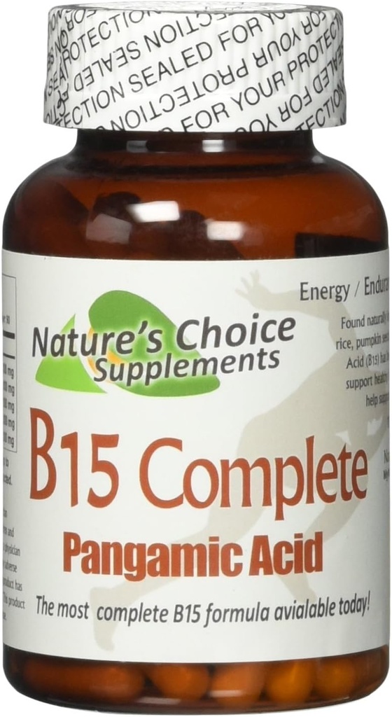 Suppléments Nature's Choice B15 Extra Strength complète, acide pangamique, avec TMG&DMG 500mg 90 Capsules