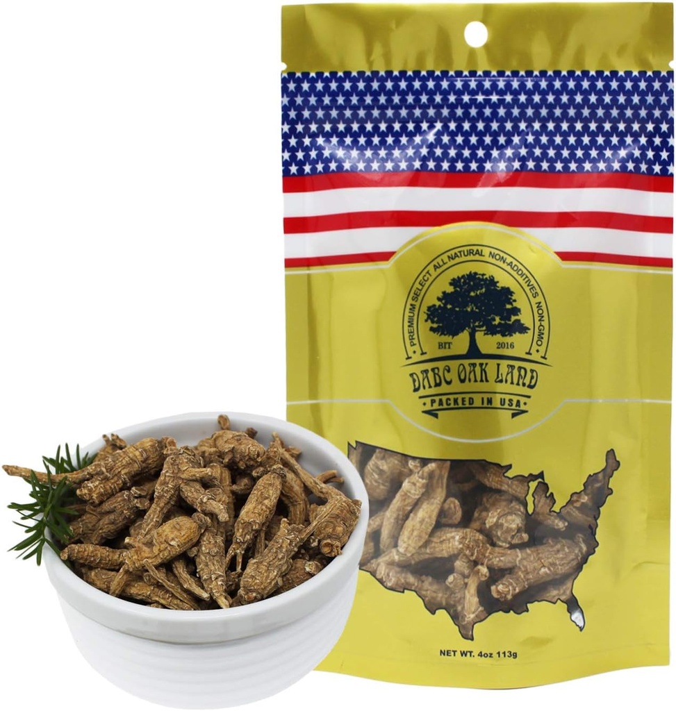 DOL Selected American Wisconsin Farmed Ginseng Root Long Small (Small 4oz/Bag)