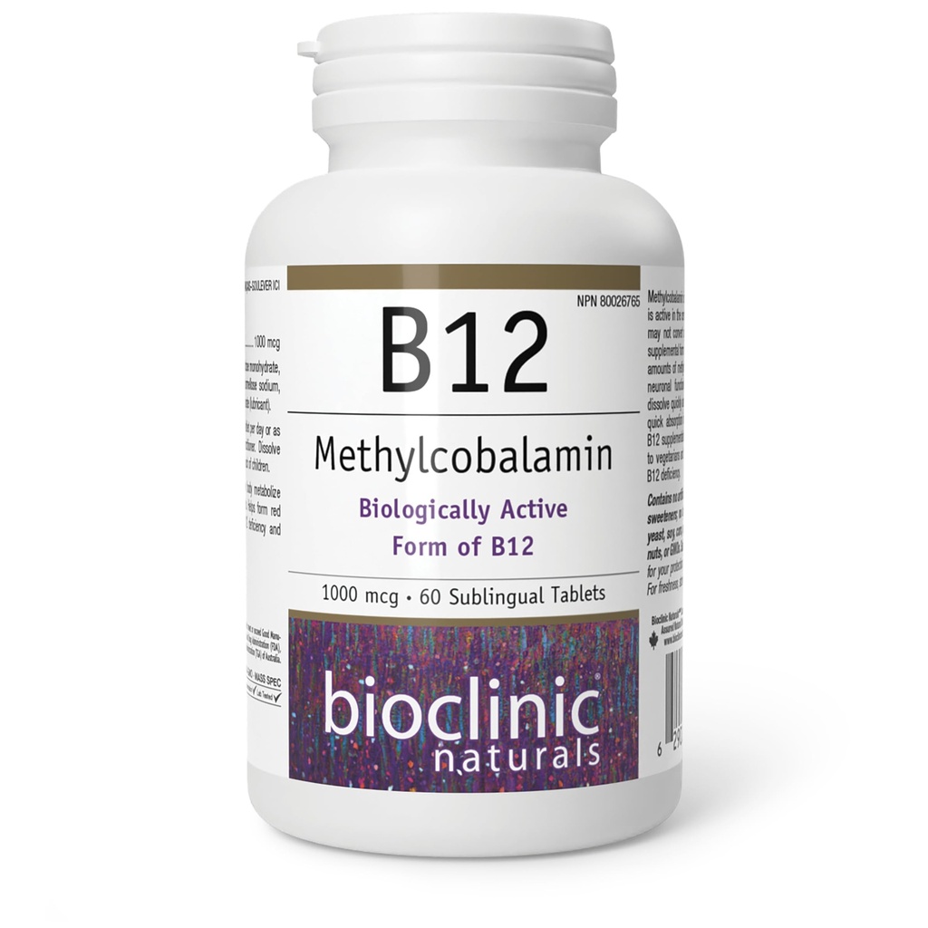 Bioclinique Naturel - B12 méthylcobalamine 1000 mcg 60 loz