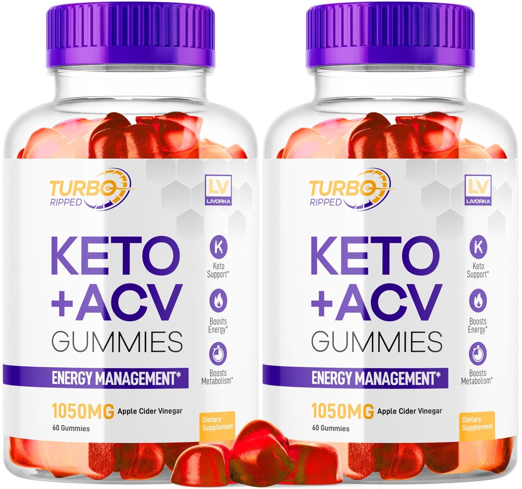 (2 Pack) Turbo Ripped Keto Weight Loss ACV Gummies, Turbo Ripped Keto ACV Gummies, Turbo Ripped Gummies, TurboRipped Keto ACV Apple Cider Vinegar Advanced Multivitamin Healthy s Gummys, 2 Months