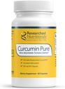 Researched Nutritionals Curcumin Pure - Clinically Researched Curcumin Extract, 46x More Absorbable Than Traditional Turmeric Extract (60 Vegan Turmeric Capsules)