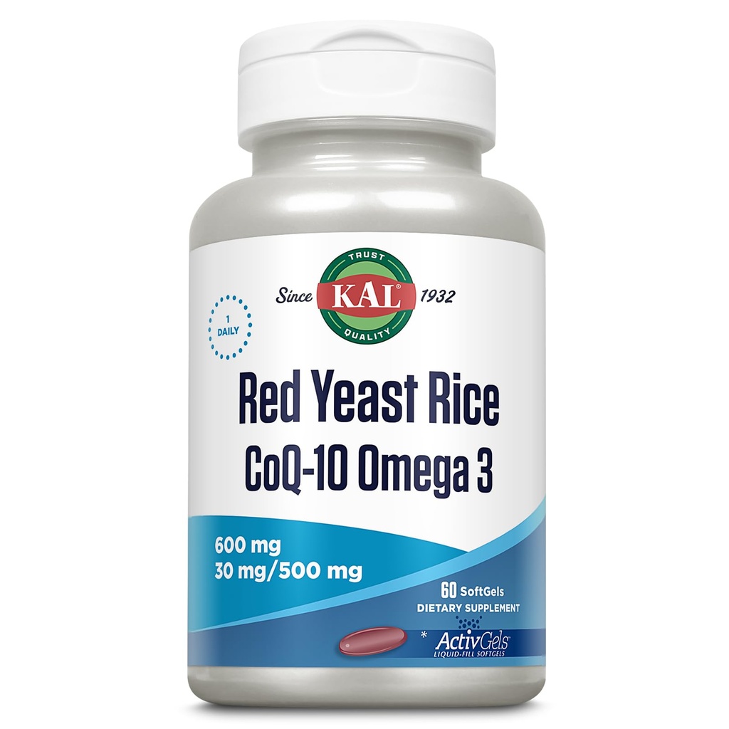 KAL Red Yeast Riz COQ10 Omega 3, 60 Compte