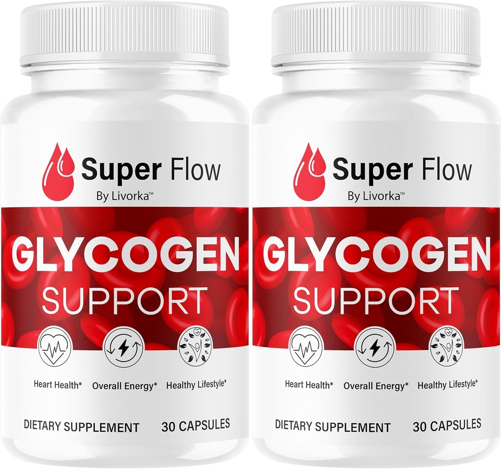 (2 Pack) Super Flow Glycogen - SuperFlow Glycogen Support Capsules, Super Flow, Glycogen Support Super Flow, Souper officiel Flow Glycogen Support, Super Flow Glyco Optimizer, 60 Capsules pendant 2 mois